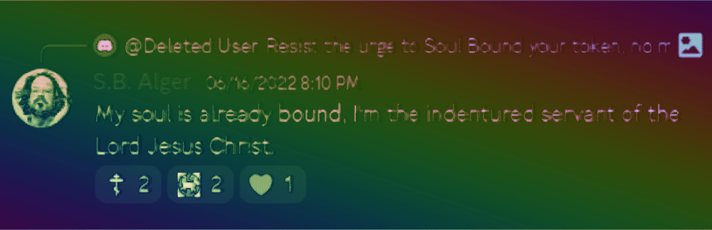 Discord Server Rx Only Picture Show: "My soul is already bound, I'm the indentured servant of the Lord Jesus Christ."